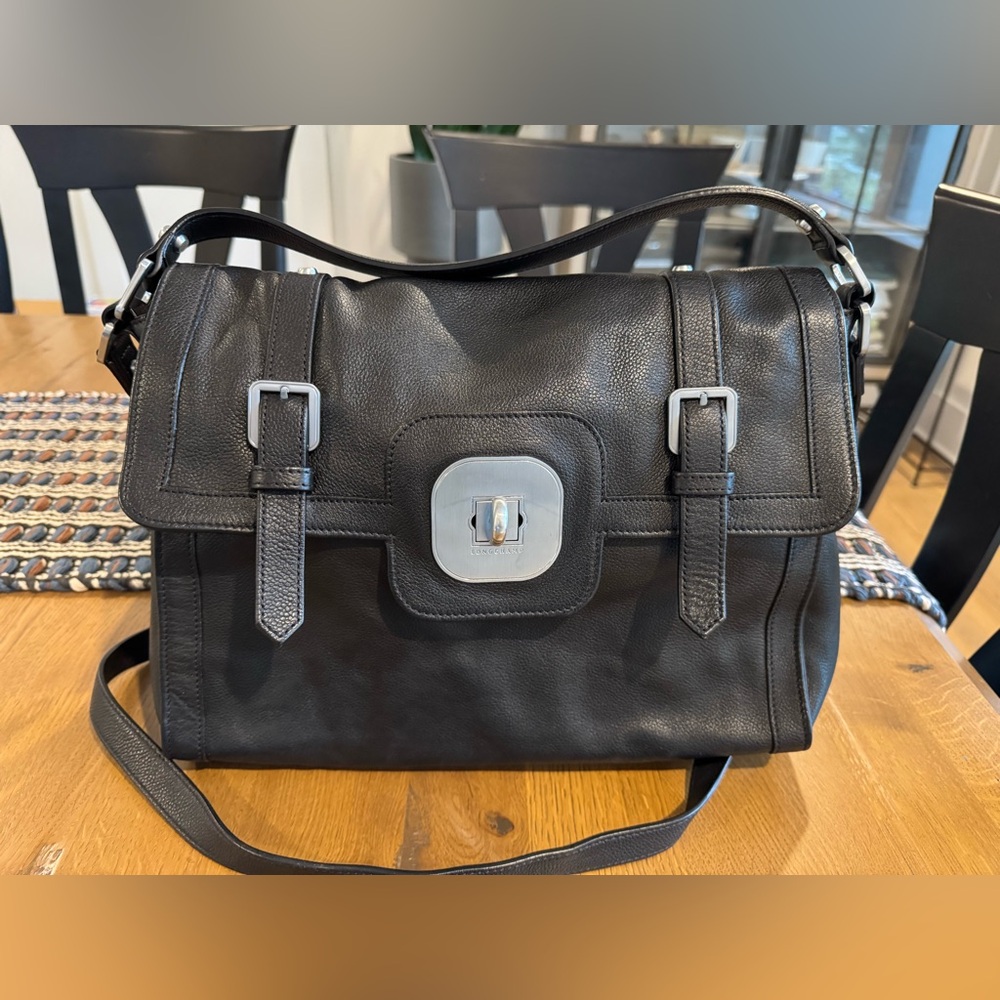 LONGCHAMP Gatsby Messenger Bag In Black and silver